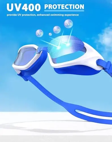 Vegemono Swim Goggles, Unisex Adult Swimming Goggles Anti Fog Anti UV No Leakage Wide View for Men Women Youth - 6