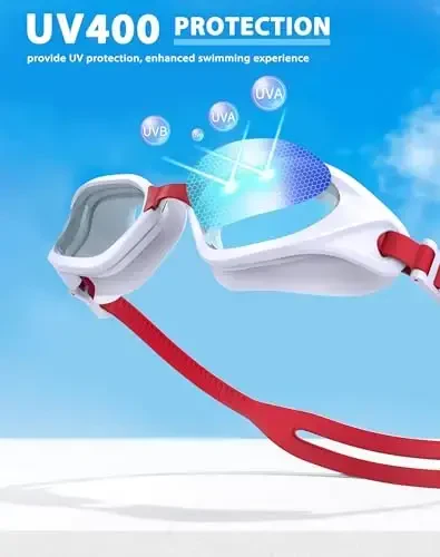 Vegemono Swim Goggles, Unisex Adult Swimming Goggles Anti Fog Anti UV No Leakage Wide View for Men Women Youth - 6