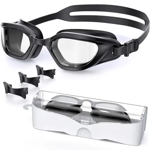 Vegemono Swim Goggles, Unisex Adult Swimming Goggles Anti Fog Anti UV No Leakage Wide View for Men Women Youth - VEGEMONO