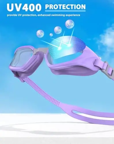 Vegemono Swim Goggles, Unisex Adult Swimming Goggles Anti Fog Anti UV No Leakage Wide View for Men Women Youth - 6