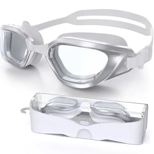 Vegemono Swim Goggles, Unisex Adult Swimming Goggles Anti Fog Anti UV No Leakage Wide View for Men Women Youth 