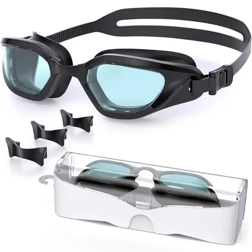 Vegemono Swim Goggles, Unisex Adult Swimming Goggles Anti Fog Anti UV No Leakage Wide View for Men Women Youth - VEGEMONO