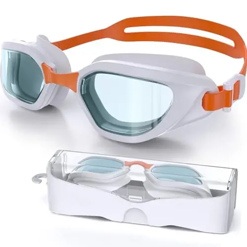 Vegemono Swim Goggles, Unisex Adult Swimming Goggles Anti Fog Anti UV No Leakage Wide View for Men Women Youth - VEGEMONO
