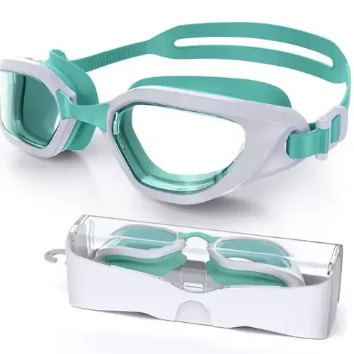 Vegemono Swim Goggles, Unisex Adult Swimming Goggles Anti Fog Anti UV No Leakage Wide View for Men Women Youth - 1