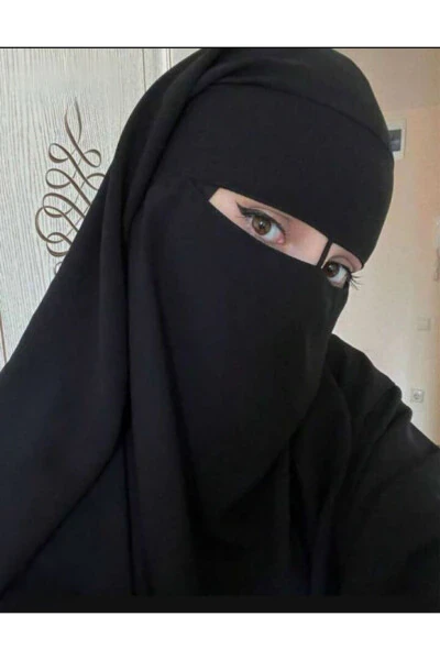 Veil Black Niqab Burqa Hijab 2 Layer - 1
