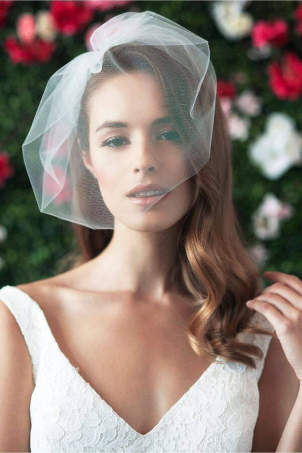 Veil Bridal Hat Cap 6 - For Bridal Wedding Dress, Wedding, Veil, tulle - 1