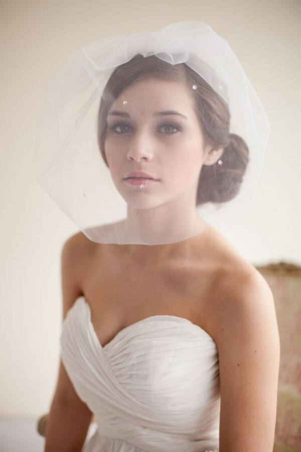 Veil Bridal Hat Cap - For Bride Wedding Dress, Marriage, Veil, tulle - 1