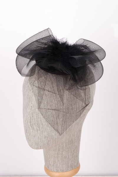 Veil Bridal Wedding Hat Feathered Elegant Bride Cap for Wedding - 5