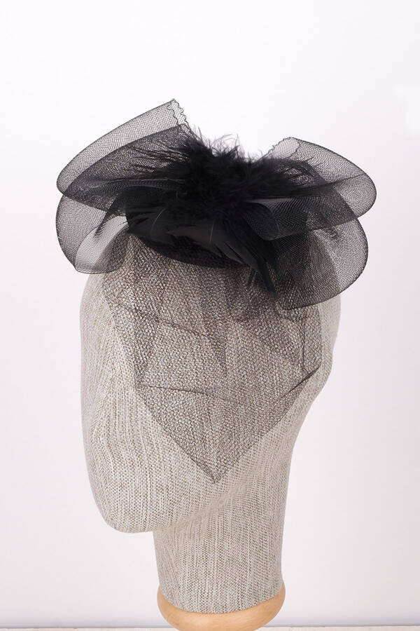 Veil Bridal Wedding Hat Feathered Elegant Bride Cap for Wedding - 5