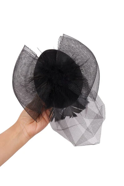 Veil Bridal Wedding Hat Feathered Elegant Bride Cap for Wedding - Modazone (1)