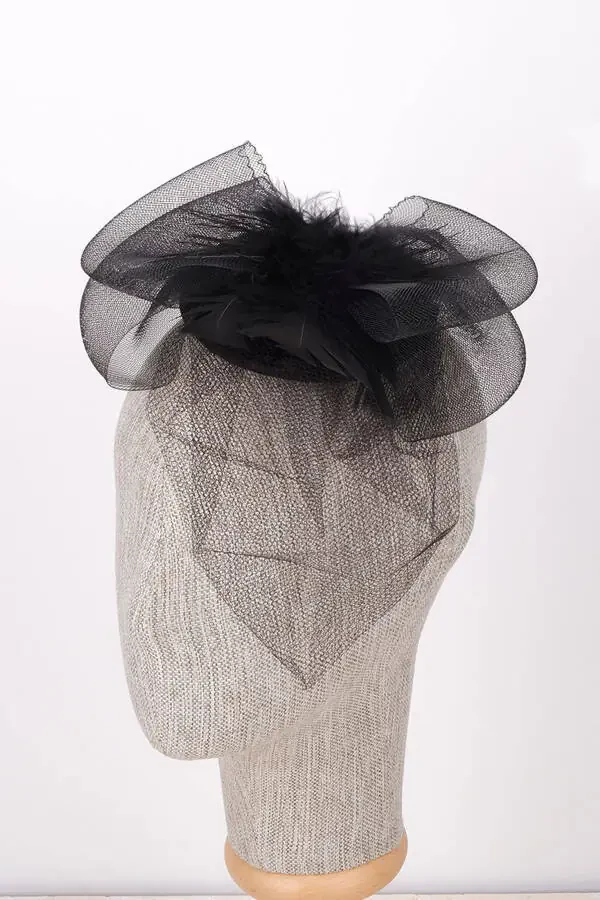 Veil Bridal Wedding Hat Feathered Elegant Bride Cap for Wedding - 5