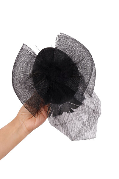 Veil Bridal Wedding Hat Feathered Elegant Bride Cap for Wedding - LIMELIA (1)