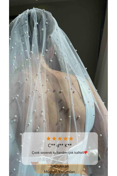 Veil Elegance Dense Pearl 2.5 Meter Length 1.5 Meter Width - Bride, Wedding, Veil, tulle, Off White - 4