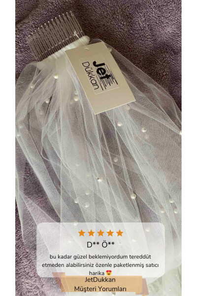 Veil Elegance Dense Pearl 2.5 Meter Length 1.5 Meter Width - Bride, Wedding, Veil, tulle, Off White - 6