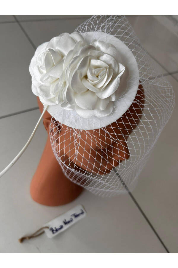 Veil, Tulle Bridal Crown Wedding Accessory, Wedding Cap Veil, Wedding Hat, Wedding Cap, Bridal Hat - 6