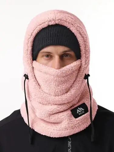 VELAI Balaclava Fleece Ski Mask for Men Women Winter Face Masks Windproof Hooded Scarf Cold Weather Hat Neck Warmer - VELAI (1)
