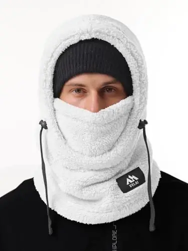VELAI Balaclava Fleece Ski Mask for Men Women Winter Face Masks Windproof Hooded Scarf Cold Weather Hat Neck Warmer - 2