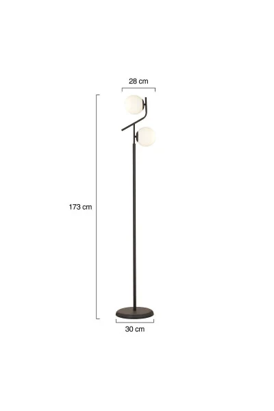 Velar Black and White Glass Modern Design Metal Floor Lamp - 10