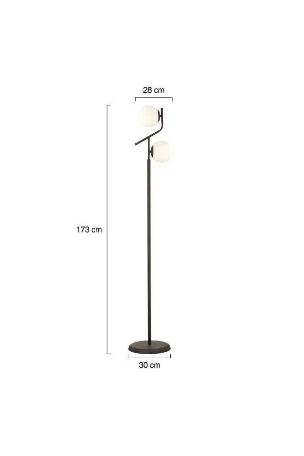 Velar Black and White Glass Modern Design Metal Floor Lamp - 10