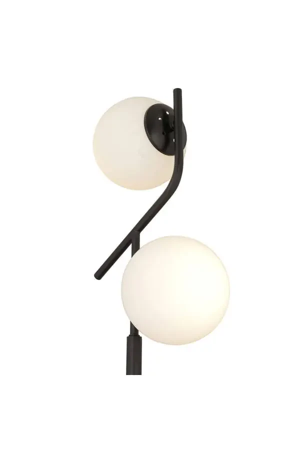 Velar Black and White Glass Modern Design Metal Floor Lamp - 4