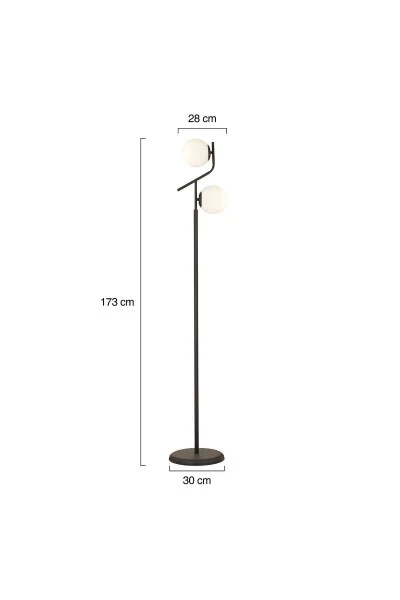 Velar Black and White Glass Modern Design Metal Floor Lamp - 5