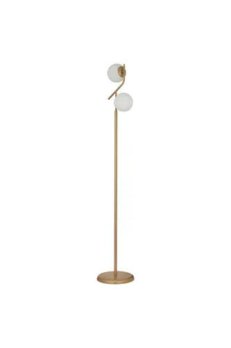 Velar Eskitme Beyaz Camlı Modern Tasarım Metal Lambader - ESKİTME - 3