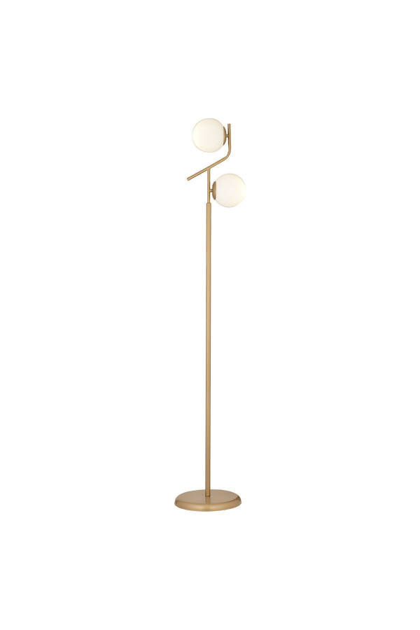 Velar Vintage White Glass Modern Design Metal Floor Lamp - 3