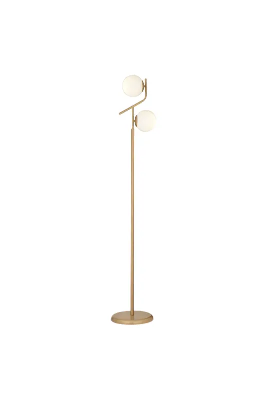 Velar Vintage White Glass Modern Design Metal Floor Lamp - 2