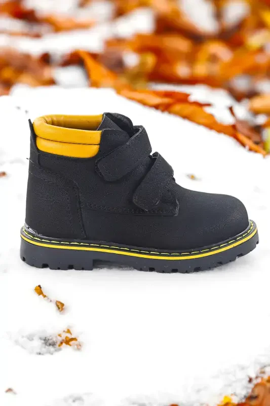 Velcro Baby Boy Boot Shoe Arz 1118-Black - 3
