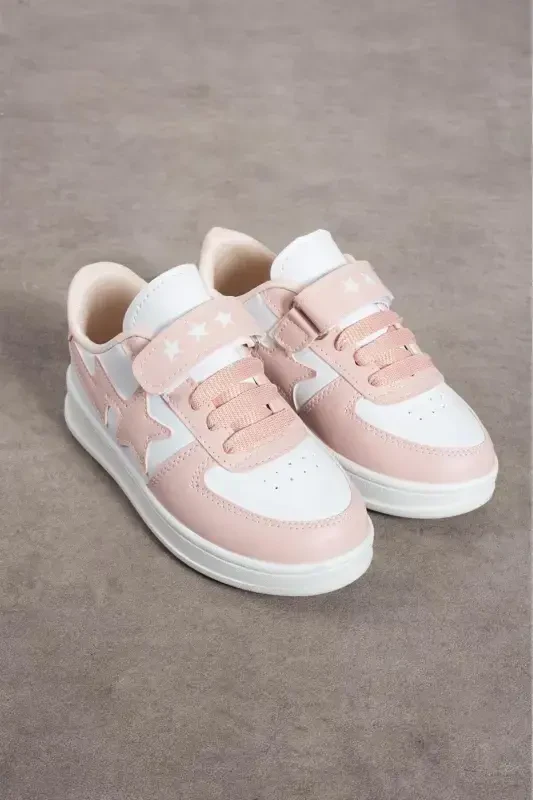 Velcro Sports School Shoe-White - GALYA SHOES