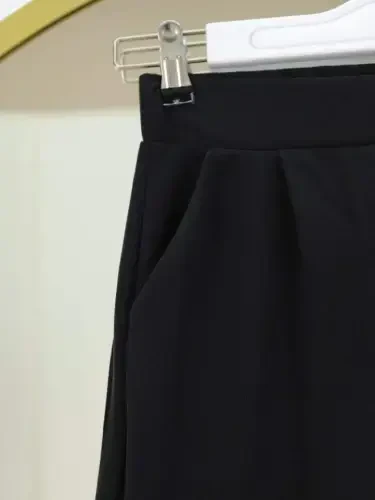 Velcro Zippered Palazzo Pants - Black - 3