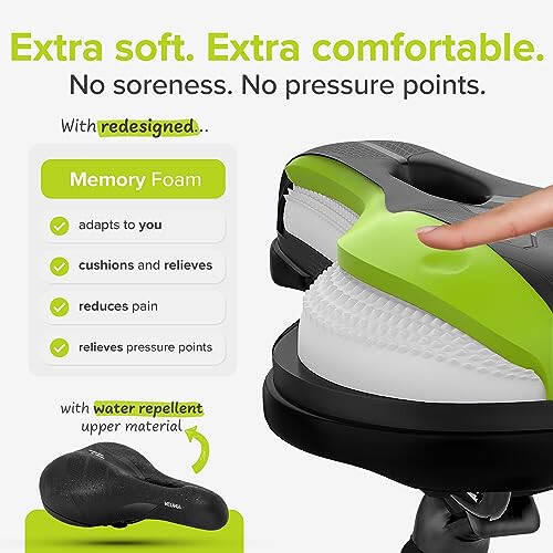 VELMIA Bike Seat Designed in Germany, Made of Comfy Memory Foam | Bicycle Seat for Men and Women, Waterproof Bike Saddle with Smart Zone-Concept | Exercise Bike Seat, Seat for BMX, MTB & Road - 2