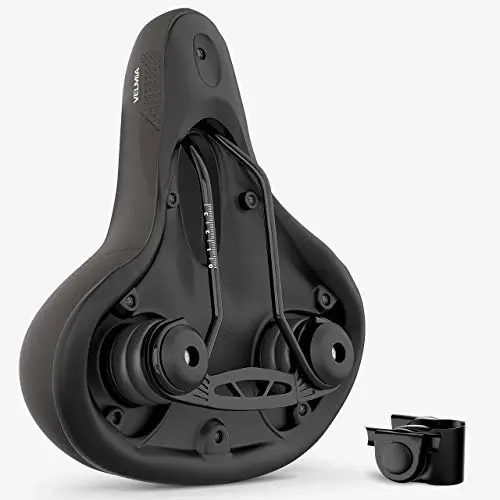 VELMIA Bicycle Saddle - Comfortable Saddle for Men and Women - 3 Zone Concept - Waterproof Bicycle Seat with Ergonomic Design - 2