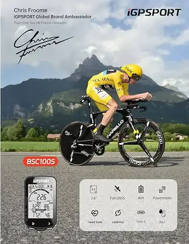 Велокомпьютер iGPSPORT BSC100S Беспроводной, 2,6-дюймовый ЖК-дисплей, перезаряжаемый водонепроницаемый GPS-велокомпьютер - 8