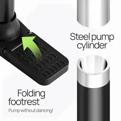 Velosiped nasosi, velosiped shinalari uchun ilg'or nasos, Presta va Schrader klapanli qo'l nasosi, qo'l nasosi, yo'l va tog' velosipedlari, bolalar aravachalari, to'plar uchun mos - 5