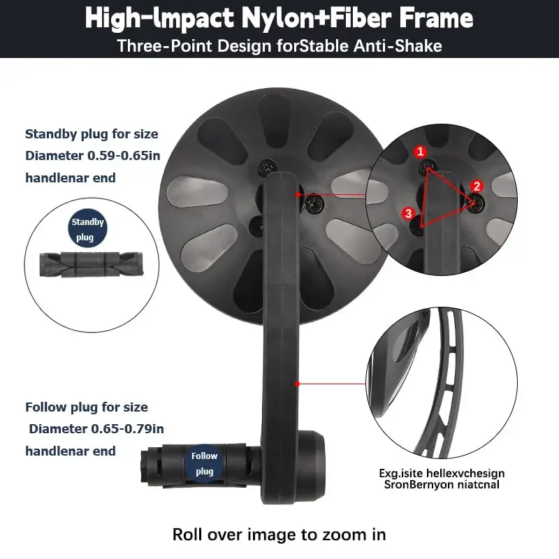 Velosiped oynasi Rulning uchiga o'rnatiladi, aylanadigan va sozlanadigan ebike oynasi Keng burchakli velosiped xavfsiz tiniq E-Bike oynasi Bir oz konveks Zarba o'tkazmaydigan velosiped orqa ko'rinish oynalari - 4