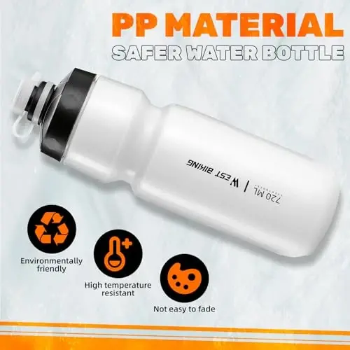 Velosiped suv idishi qafasi, idish bilan, bardoshli o'ta yengil plastik suv ichimliklari ushlagichi, velosiped uchun engil vaznli PC suv idishi ushlagichi, MTB uchun velosiped idishi ushlagich qafaslari, yo'l velosipedi (oq) - 4