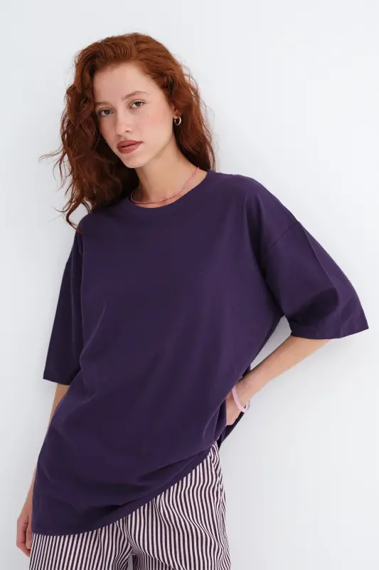 Velosiped yoqa asosiy T-short P10111-D7 - Binafsha - 1