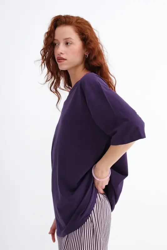 Velosiped yoqa asosiy T-short P10111-D7 - Binafsha - 4