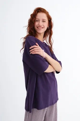 Velosiped yoqa asosiy T-short P10111-D7 - Binafsha - 5