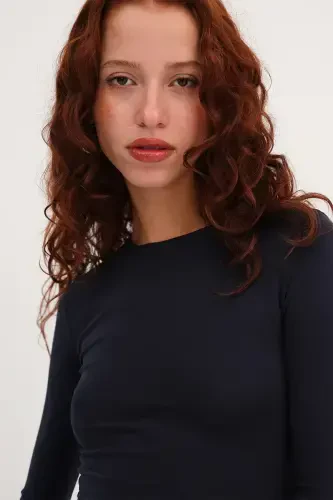 Velosiped yoqali oddiy bluzka B1496-DK2 - 4