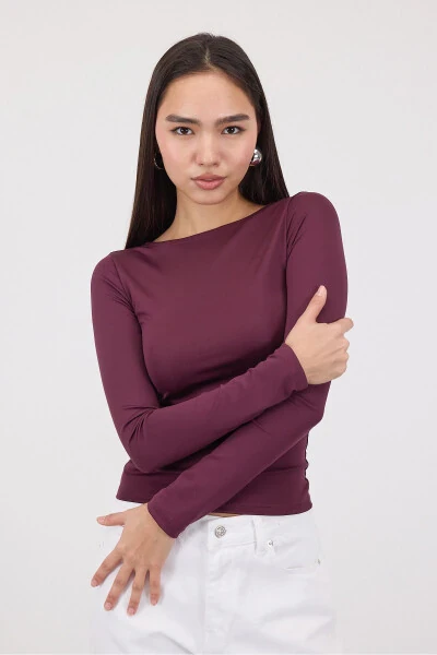 Velosiped yoqali uzun yengli oddiy bluzka B0252-J2 - ADDAX