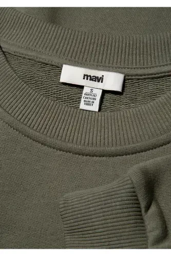 Velosiped yoqali yashil svitshot 1S10183-70121-Kulrang - 8