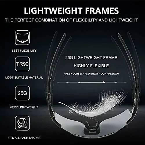 Велосипедные очки OULAIQI Поляризованные солнцезащитные очки для велосипедистов мужчин и женщин с 1 линзой или 3 сменными линзами Бейсбольные очки - 5