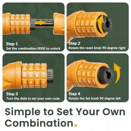 Велосипедный замок Titanker, велосипедный замок 4 фута кабельный замок 1/2 дюйма сбросный велосипедный замок комбинация с монтажным кронштейном, велосипедные аксессуары для велосипеда, электросамоката, мотоцикла - 3