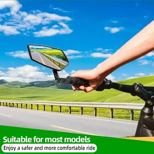 Велозеркало RBRL на руль, поворотное велозеркало, боковые зеркала для велосипеда из автомобильного стекла, универсальные зеркала заднего вида для электровелосипедов, устойчивые к царапинам, для горного велосипеда (левое) - 3