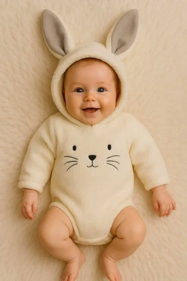 Welsoft Peluş Unisex Kışlık Bebek Çıtçıtlı Badi - 1