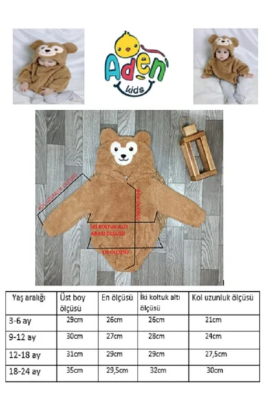 Welsoft Peluş Unisex Kışlık Bebek Çıtçıtlı Badi - 3