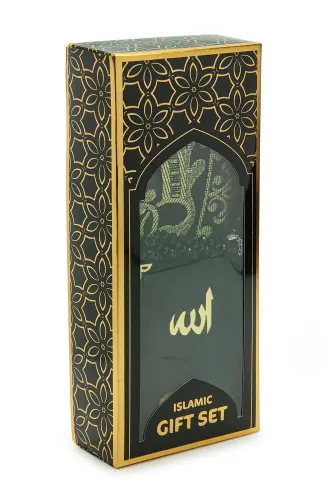 Velvet Covered Yasin-i Sharif Book Tasbeeh Sejadah Set Black - IHVAN ONLINE (1)