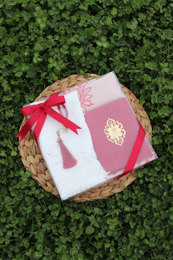 Velvet Covered Yasinli Mevlit Gift Set S1005 Red - 1